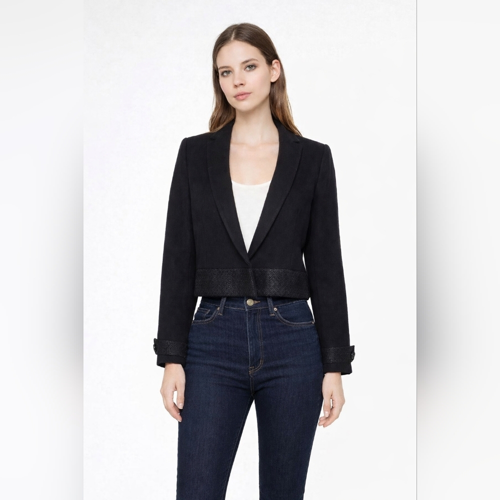 Zara Size M Cropped Combine Fabric Jacket --p